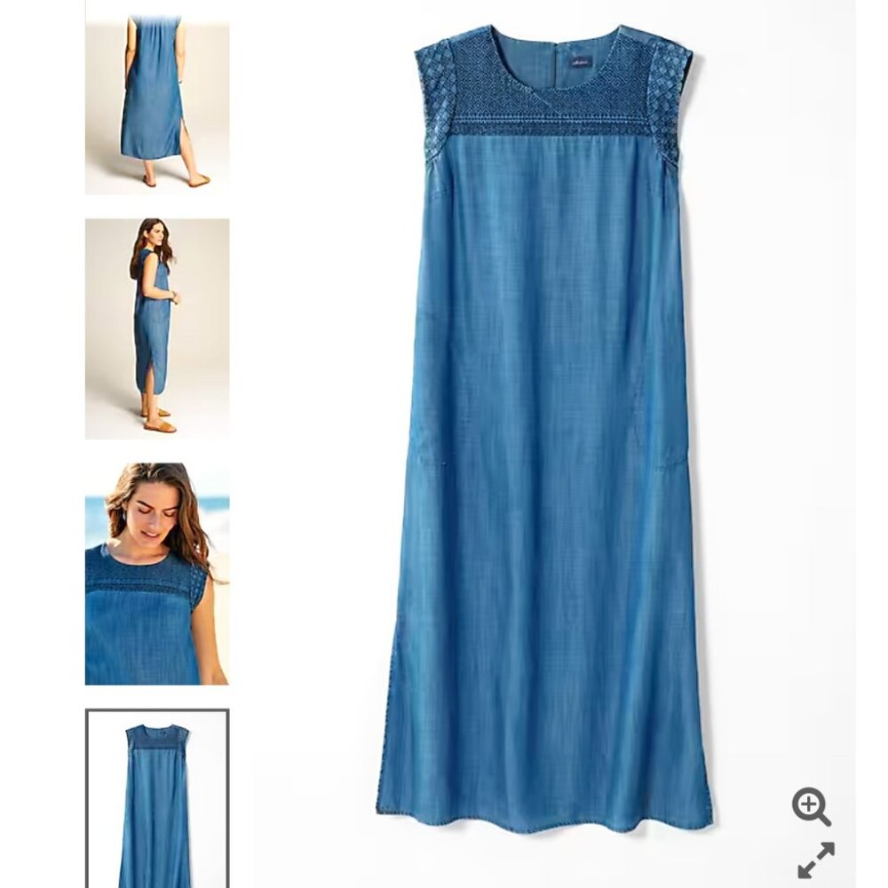 SALE LAST CHANCE! 
Embroidered Indigo Midi Dress M NWOT
